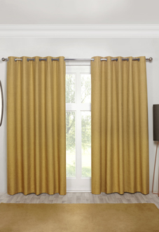 Cosmos (Blackout) Eyelet, Gold - Ready Made Curtains
